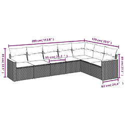 Avis vidaXL Salon de jardin avec coussins 7 pcs beige résine tressée