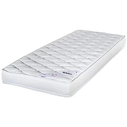 Ebac Matelas 80x190 Marly - Mousse - Hauteur 15 cm - 3 zones - Soutien ferme Matelas 80x190 Marly mousse HD. Ouate polyester hypoallergénique 300 gm2 sur les 2 faces de couchage - Hauteur totale : 16 cm ; ame de 12 cm en mousse polyuréthane Haute densité ; densité 30 kgm3 ; 3 zones de soutien différenciées - Finitions : Plate-band