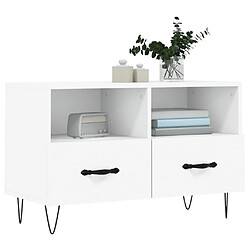 Avis Maison Chic Meuble TV scandinave - Banc TV pour salon Blanc 80x36x50 cm Bois d'ingénierie -MN89919