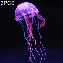 Wewoo Décoration aquarium rose 3 PCS Articles Silicone Simulation Fluorescent Sucker Jellyfish, Taille: 10 * 23cm