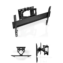 NEDIS Support TV Montage TV mural mouvement intégral 37-80 " Poids 35 kg Inclinable Rotatif 6 Point(s) de Pivot Acier Noir 