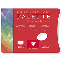 Clairefontaine 96592C Bloc de papier en forme de palette huile 40 Feuilles Blanc 