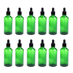 12 pièces huiles essentielles vide flacons compte-gouttes aromathérapie pour 30ml vert