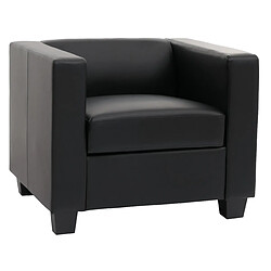 Mendler Fauteuil Club / Lounge Lille, 86x75x70cm ~ simili-cuir noir