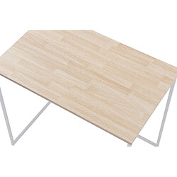 Avis Pegane Table de bureau coloris chêne nordique / pieds blanc - Longueur 120 x largeur 60 x Hauteur 75 cm