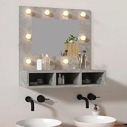 vidaXL Armoire à miroir avec LED Gris béton 60x31,5x62 cm