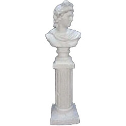 The Home Deco Factory Statue buste blanc en magnésia 19 x 16 x 63.5 cm.