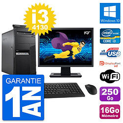 PC Tour Lenovo M83 Ecran 19" Intel i3-4130 RAM 16Go Disque 250Go Windows 10 Wifi · Occasion 