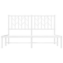 Maison Chic Cadre/structure de lit métal et tête de lit pour adulte - Lit Moderne Chambre blanc 135x190 cm -MN58749 pas cher