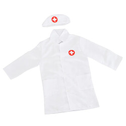 Costume de jeu de rôle de médecin / infirmière scientifique en uniforme de laboratoire pour enfants, blanc