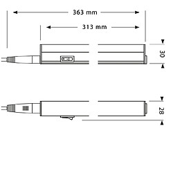 VELAMP DURANDAL: Réglette 26 LED T5 4W 31cm avec interrupteur, 4000K