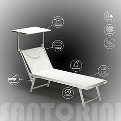 Avis Beach And Garden Design Bain de soleil chaises longue transats Lits de plage piscine aluminium jardin Santorini 20 pcs, Couleur: Blanc