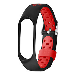 Bracelet en silicone sangle bicolore noir/rouge pour votre Xiaomi Mi Smart Band 4