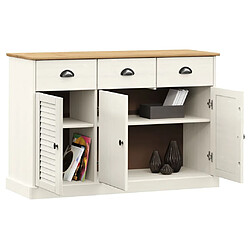 Avis Maison Chic Buffet commode,console avec tiroirs pour rangement VIGO 113x40x75 cm blanc bois massif de pin -MN31217