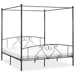 vidaXL Cadre de lit à baldaquin sans matelas gris métal 200x200 cm