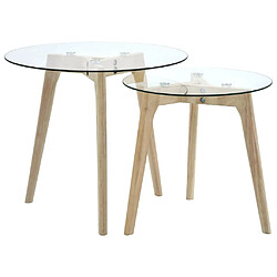 vidaXL Ensemble de tables d'appoint 2 pcs Verre trempé 