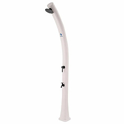 Sined Sole Bianca Douche Solaire Chauffante Courbe En Polyethylene Hd Avec Lavepieds Blanc 