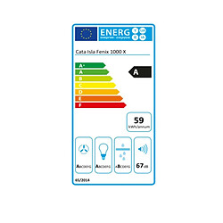 Hotte standard Cata ISLA FENIX 1000 100 cm 645 m3/h 63 dB 200W Acier inoxydable