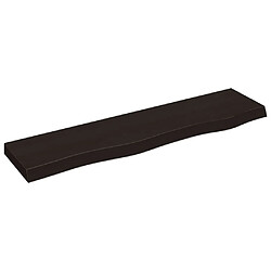 vidaXL Étagère murale marron foncé 80x20x4 cm bois chêne massif traité