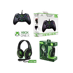 Pack Manette XBOX ONE-S-X-PC NOIRE + Casque Gamer PRO XH5 SPIRIT OF GAMER XBOX ONE/S/X/ CADEAU DE NOEL