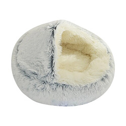 Lit De Chenil Pour Chien Chat Nid Rond En Peluche Chaude Confortable Pour Dormir Gris 40 Cm