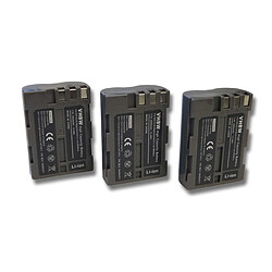 Lot de 3 batteries vhbw Li-Ion 2000mAh (7.2V) pour appareil photo Nikon D80, D90, D900, DSLR D700 comme EN-EL3, EN-El3A, EN-EL3E. 