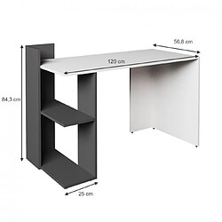 Avis Mpc Table de travail blanche anthracite 120,6 x 84,3 x 56,8 cm (LxHxP)