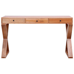 Maison Chic Bureau d'ordinateur solide,Table de travail Naturel 115x47x77 cm Bois d'acajou massif -GKD27950