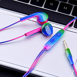 GUPBOO Gradient Bass Sports Headphones Filaire In-Ear Headphones avec micro Music Headphones pour Computer Mobile T