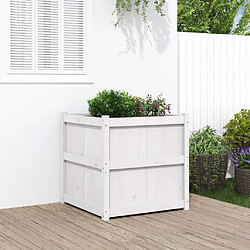 Maison Chic Jardinière,Bac à fleurs - pot de fleur d'extérieur blanc 70x70x70 cm bois de pin massif -GKD53236