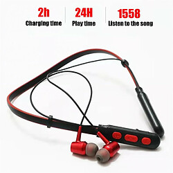 Acheter B11 Binaural Bluetooth Casque Suspendu Cou Écouteurs Magnétiques Écouteurs De Sport Sans Fil Avec Micro Rouge