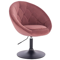 Helloshop26 Fauteuil chaise longue avec accoudoirs en velours rose 19_0000338