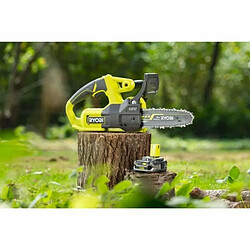 RYOBI ONE+ Tronçonneuse compacte sans fil 18V - guide 20 cm - Tendeur latéral - 1 batterie lithium+ 18V 2,5 Ah et 1 chargeur 1