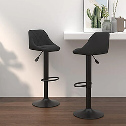 vidaXL Tabourets de bar lot de 2 noir velours 