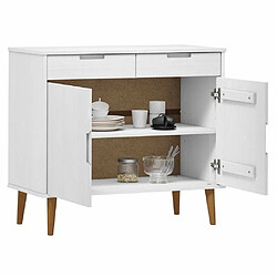 Avis Maison Chic Buffet,Meuble de Rangement,commode pour salon,Cuisine MOLDE Blanc 90x40x80 cm Bois massif de pin -MN29209