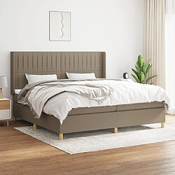 vidaXL Sommier à lattes de lit avec matelas Taupe 200x200 cm Tissu