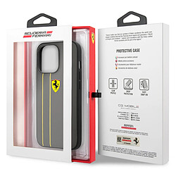 Ferrari Coque Cuir pour iPhone 13 Pro Contour Silicone Compatible QI Gris pas cher