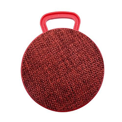 Yonis Mini Enceinte Bluetooth Portable Ronde Texture Tissu Appels Mains Libres Support TF Carde Mini Enceinte Bluetooth Portable Rond Texturé Tissu Avec Support Appel Mains-Libres Et Carte TF Rouge YONIS