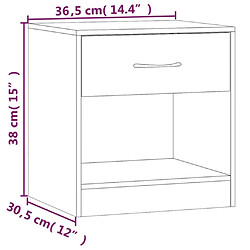 vidaXL Table de chevet 2 pcs avec tiroir Blanc pas cher