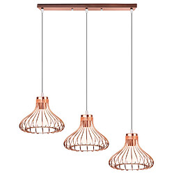 Stoex Lampe Suspensions Abat-Jour Cage en Métal Lampe de plafond Corde Ajustable Décoration pour restaurant Chambre Salon,Or rose