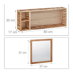 Helloshop26 Etagère murale avec miroir coulissant salle de bain armoire design 80 x 30 xm 3213108 