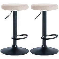 Non Lot de 2 tabourets de bar Ponte velours noir 