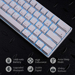 Elixir RK ROYAL KLUDGE RK61 Clavier mécanique sans fil 60 %, clavier mécanique Bluetooth 61 touches, clavier de jeu compact avec logiciel programmable (commutateur rouge remplaçable à chaud, blanc) pas cher