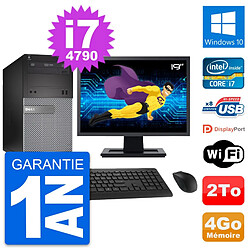 PC Tour Dell OptiPlex 3020 Ecran 19" i7-4790 RAM 4Go Disque 2To Windows 10 Wifi · Occasion 