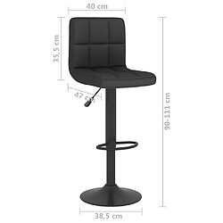 vidaXL Tabouret de bar Noir Tissu pas cher