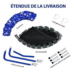 Helloshop26 Trampoline enfants pliable diamètre 92 cm avec housse de sécurité matelassée et poignée recouverte intérieur 150 kg bleu+noir 20_0006086