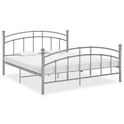 vidaXL Cadre de lit sans matelas gris métal 200x200 cm