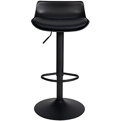 Avis Decoshop26 Tabouret de bar x2 avec repose-pieds hauteur réglable desing moderne en PVC noir et métal noir 10_0004017