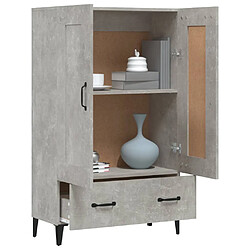 Avis vidaXL Buffet haut Gris béton 70x31x115 cm Bois d'ingénierie