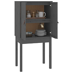 Avis vidaXL Buffet haut Gris 60x40x120 cm Bois massif de pin